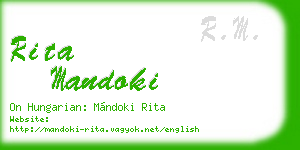 rita mandoki business card